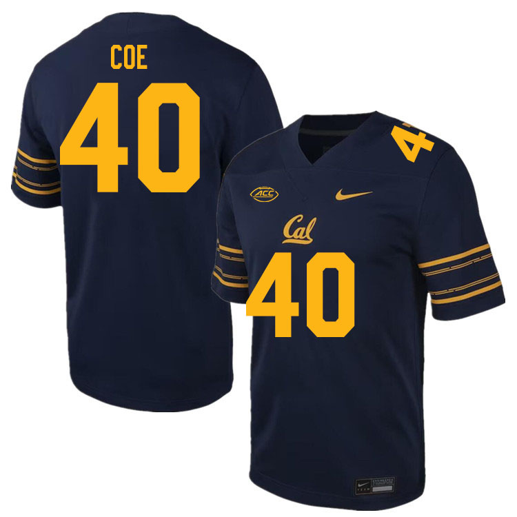 Men #40 Ryan Coe California Golden Bears ACC Conference College Football Jerseys Stitched Sale-Navy